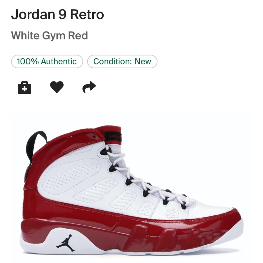 Jordan 9 Retro White Gym Red